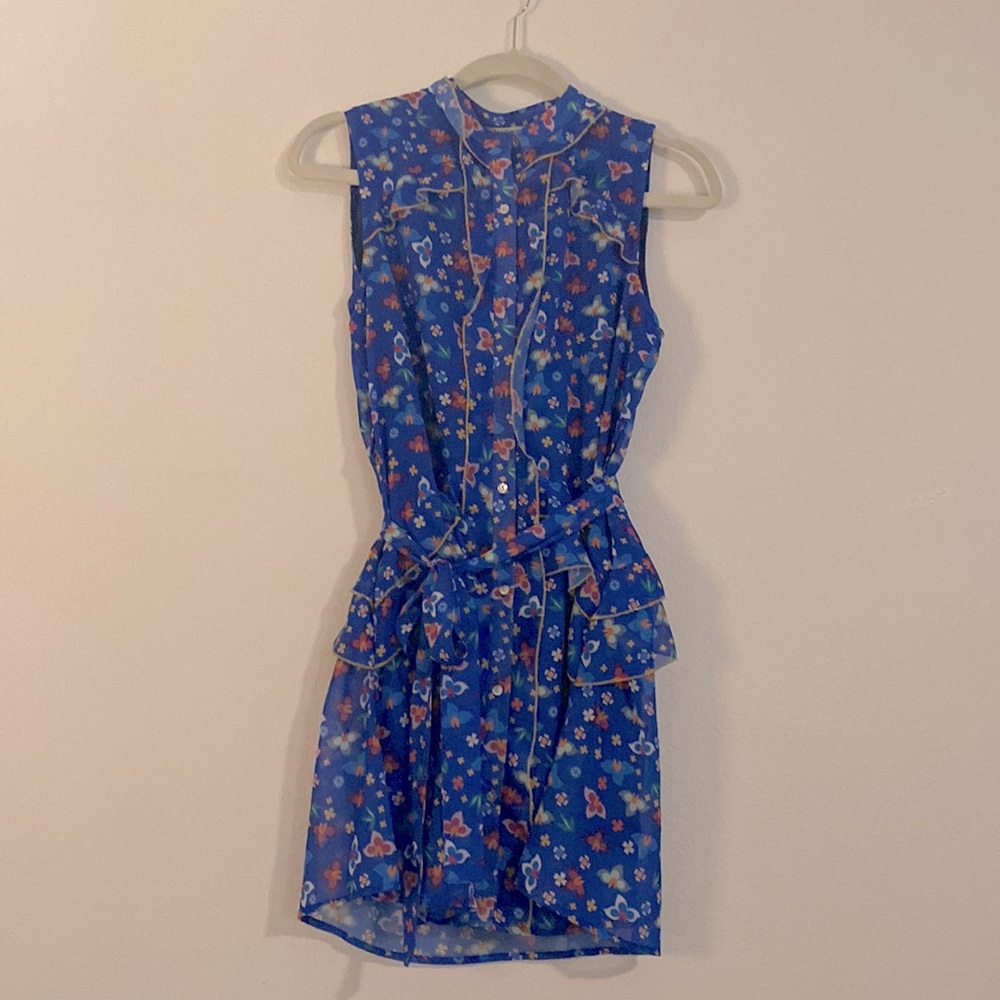 Blue Floral Dress, Small
